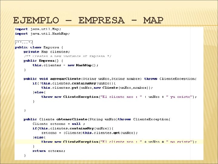 EJEMPLO – EMPRESA - MAP 