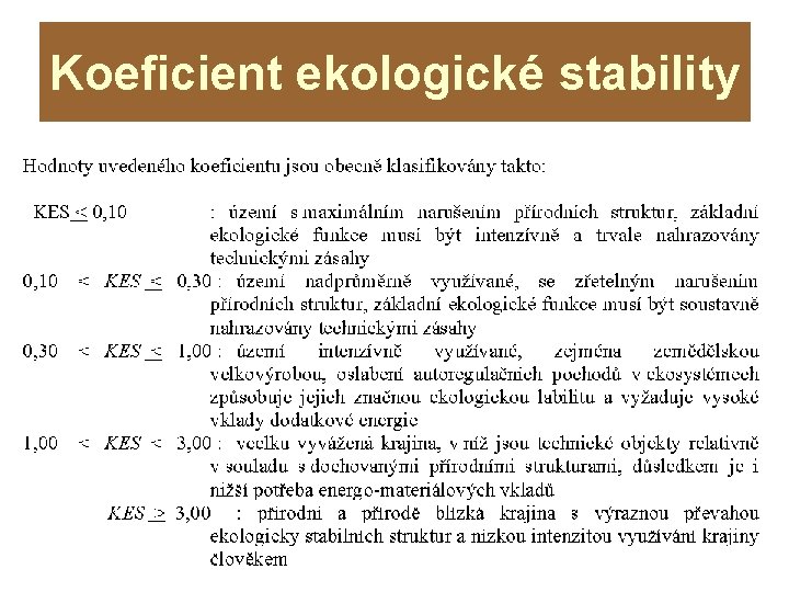 Koeficient ekologické stability 