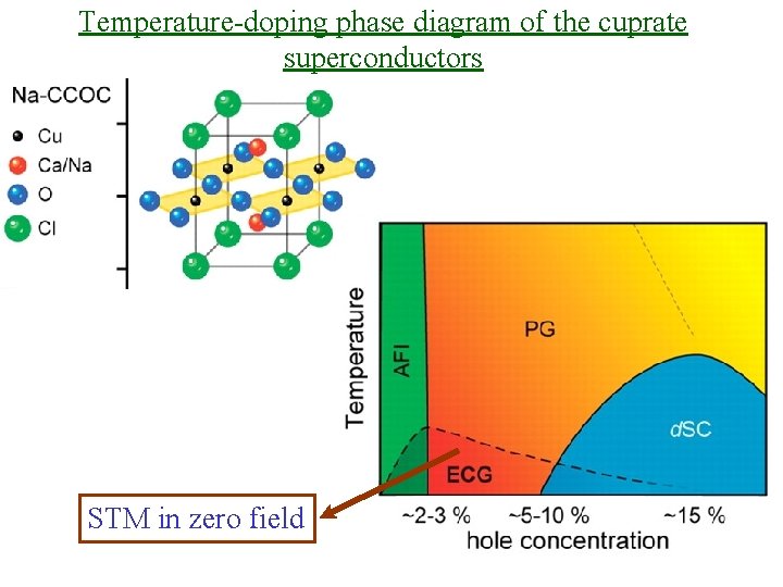 Temperature-doping phase diagram of the cuprate superconductors STM in zero field 