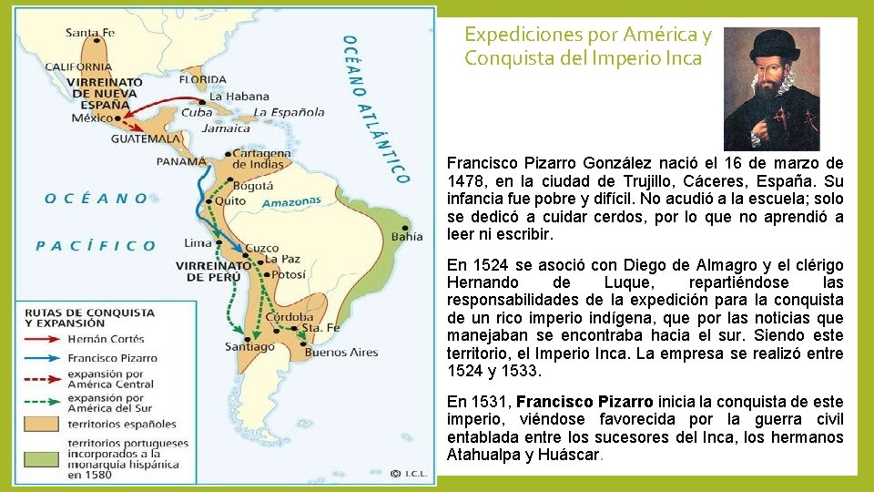 Expediciones por América y Conquista del Imperio Inca Francisco Pizarro González nació el 16