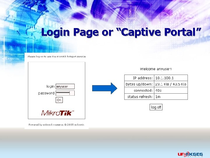 Login Page or “Captive Portal” 