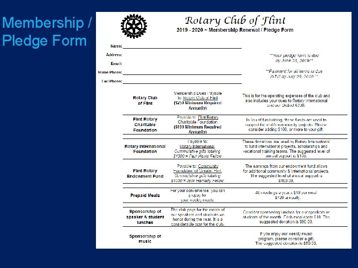 Membership / Pledge Form 