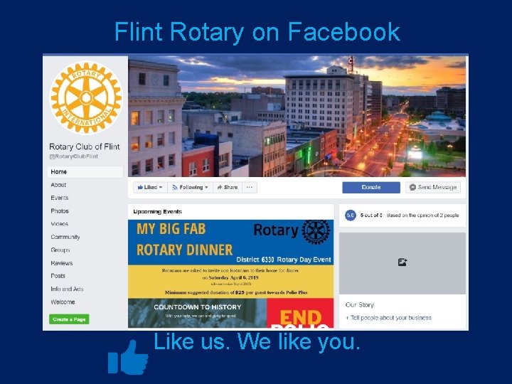 Flint Rotary on Facebook Like us. We like you. 