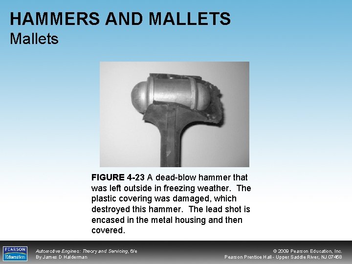 HAMMERS AND MALLETS Mallets FIGURE 4 -23 A dead-blow hammer that was left outside
