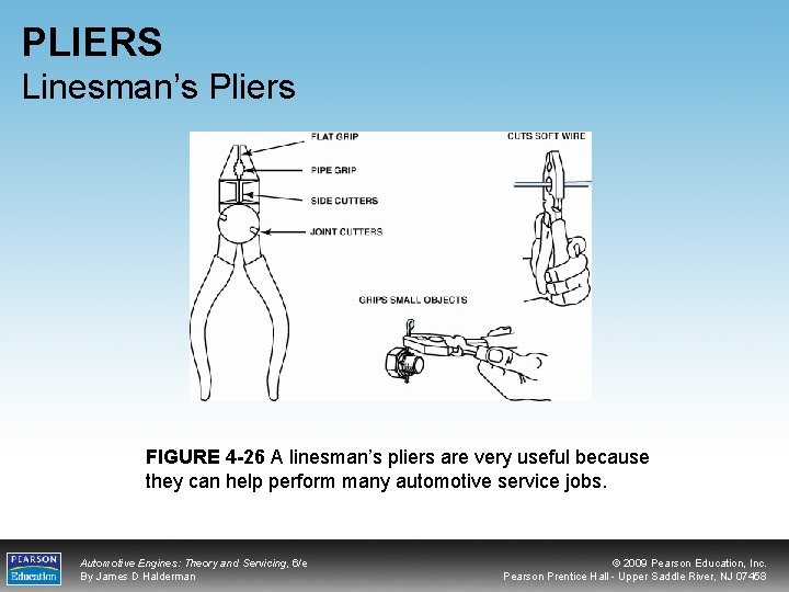 PLIERS Linesman’s Pliers FIGURE 4 -26 A linesman’s pliers are very useful because they