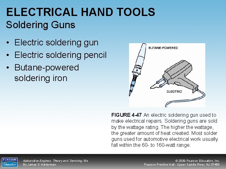 ELECTRICAL HAND TOOLS Soldering Guns • Electric soldering gun • Electric soldering pencil •