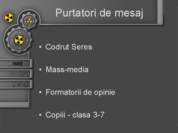Purtatori de mesaj • Codrut Seres NUKE Codruţ • Mass-media Şereş • Formatorii de