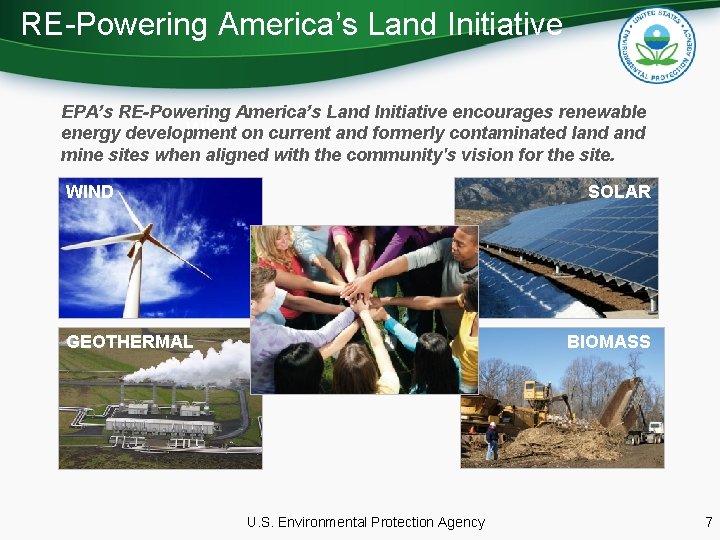 RE-Powering America’s Land Initiative EPA’s RE-Powering America’s Land Initiative encourages renewable WIND on current