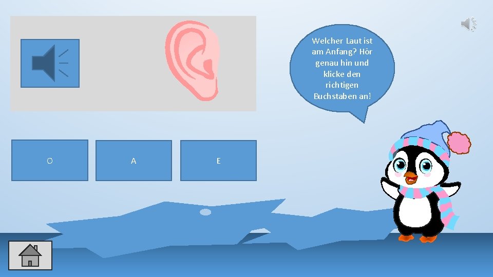 Welcher Laut ist am Anfang? Hör genau hin und klicke den richtigen Buchstaben an!