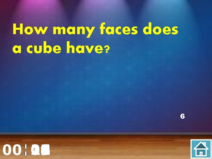 How many faces does a cube have? 6 00 20 00 01 02 03