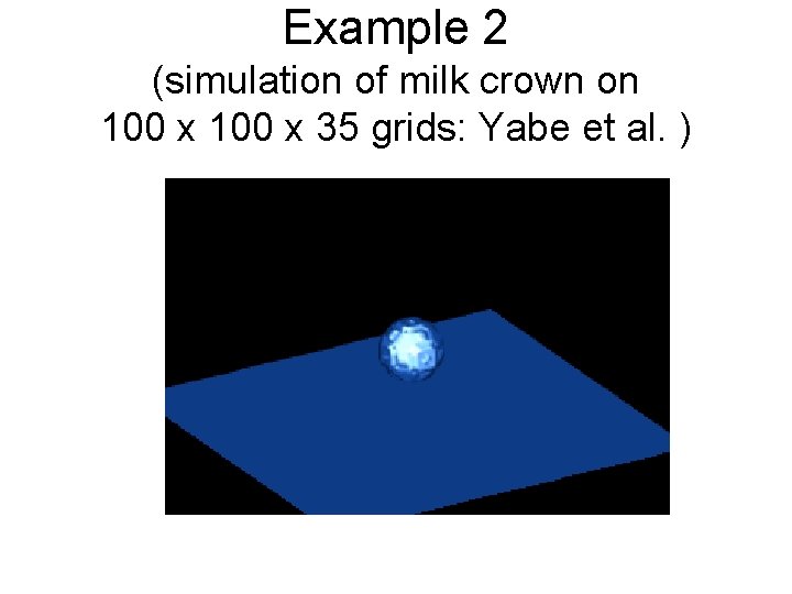 Example 2 (simulation of milk crown on 100 x 35 grids: Yabe et al.