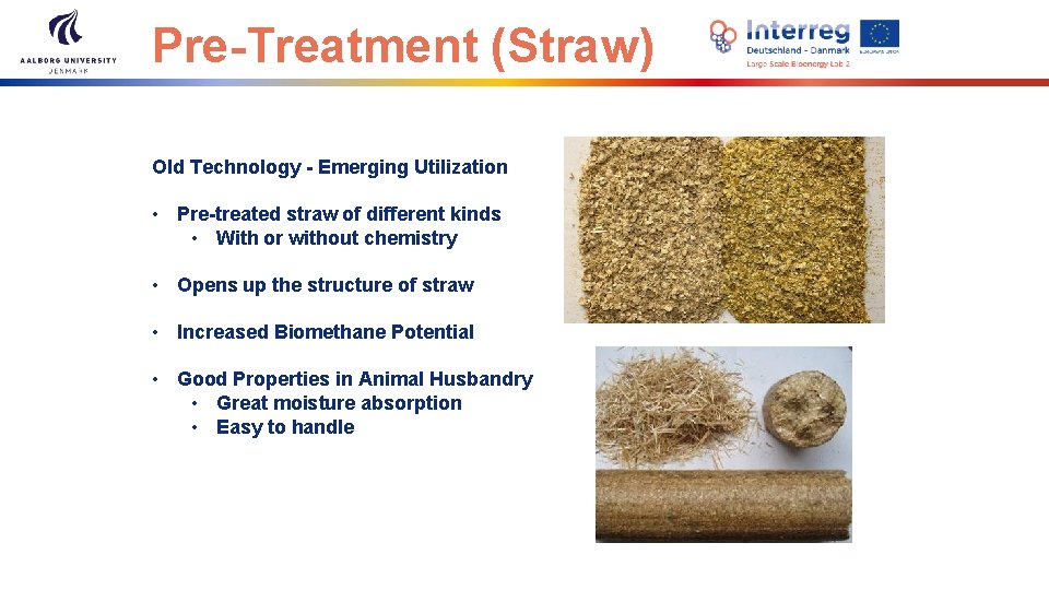 Pre-Treatment (Straw) Old Technology - Emerging Utilization • Pre-treated straw of different kinds •