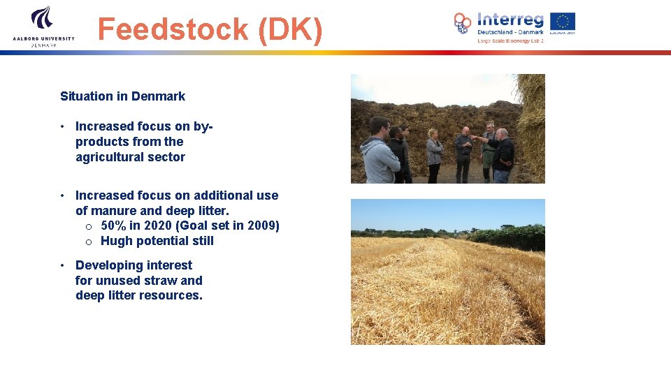 Feedstock (DK) Situation in Denmark • Increased focus on byproducts from the agricultural sector