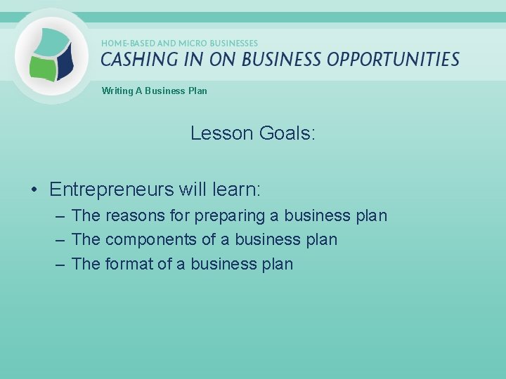 Writing A Business Plan Writing A Business Plan