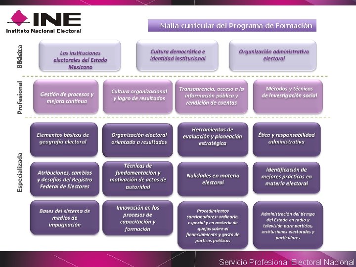 Básica Malla curricular del Programa de Formación Servicio Profesional Electoral Nacional 