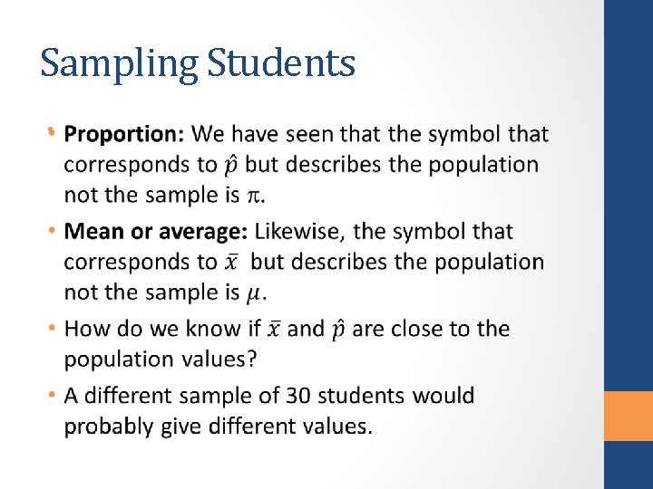 Sampling Students • 