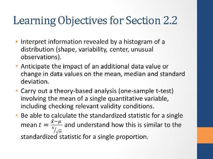 Learning Objectives for Section 2. 2 • 