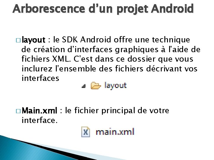 Arborescence d’un projet Android � layout : le SDK Android offre une technique de