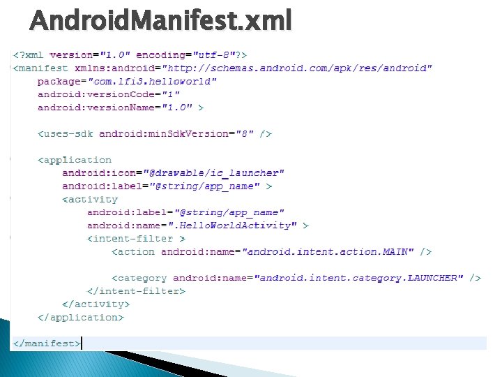 Android. Manifest. xml 
