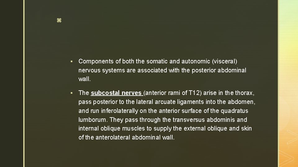 z § Components of both the somatic and autonomic (visceral) nervous systems are associated