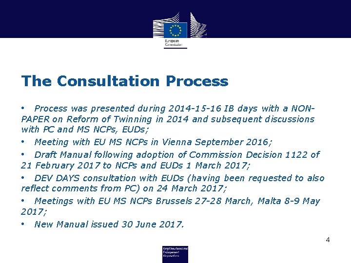 The Consultation Process • Process was presented during 2014 -15 -16 IB days with