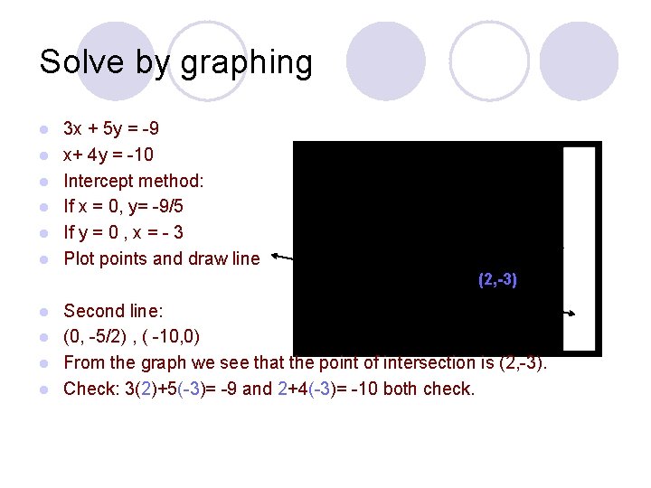 Solve by graphing l l l 3 x + 5 y = -9 x+