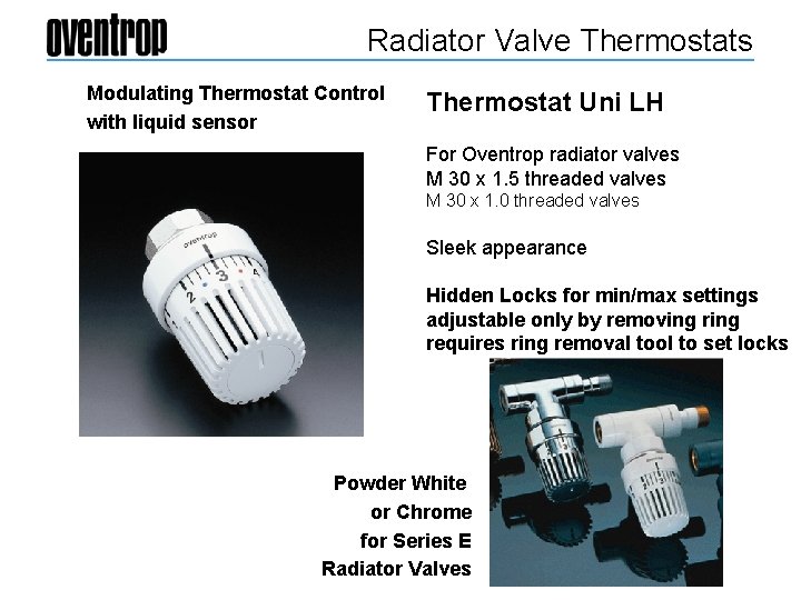 Radiator Valve Thermostats Modulating Thermostat Control with liquid sensor Thermostat Uni LH For Oventrop