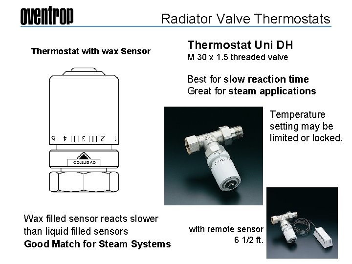 Radiator Valve Thermostats Thermostat with wax Sensor Thermostat Uni DH M 30 x 1.