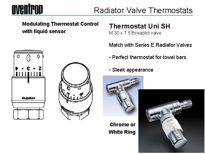 Radiator Valve Thermostats Modulating Thermostat Control with liquid sensor Thermostat Uni SH M 30