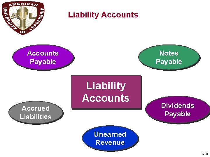 Liability Accounts C 3 Accounts Payable Notes Payable Liability Accounts Accrued Liabilities Dividends Payable