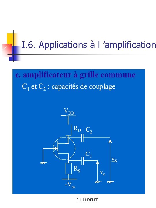 I. 6. Applications à l ’amplification J. LAURENT 