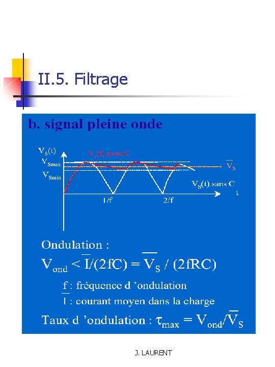 II. 5. Filtrage J. LAURENT 