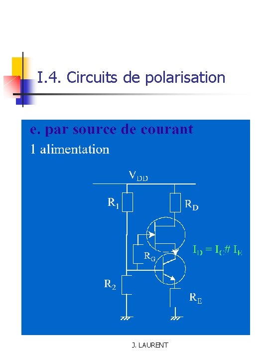 I. 4. Circuits de polarisation J. LAURENT 