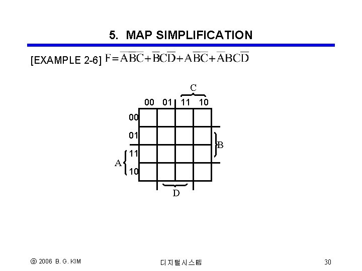 5. MAP SIMPLIFICATION [EXAMPLE 2 -6] C 00 01 11 10 00 01 A