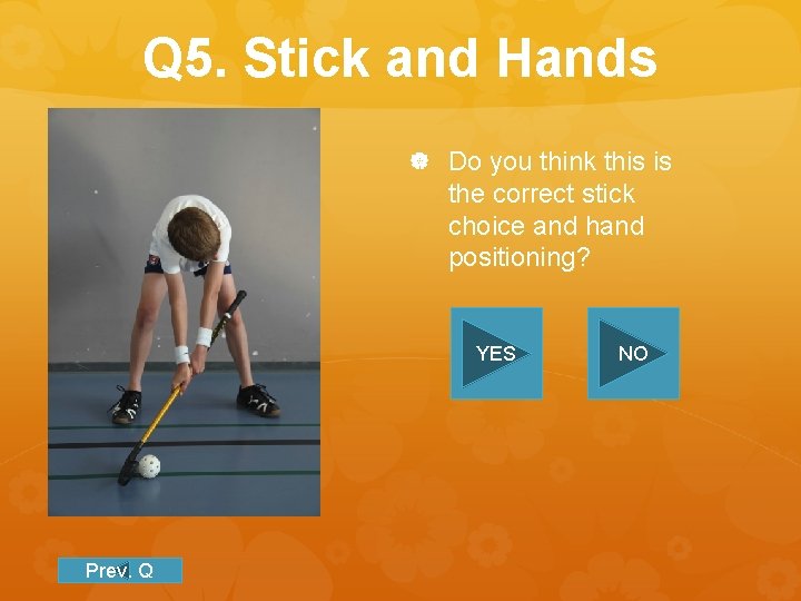 Q 5. Stick and Hands Do you think this is the correct stick choice