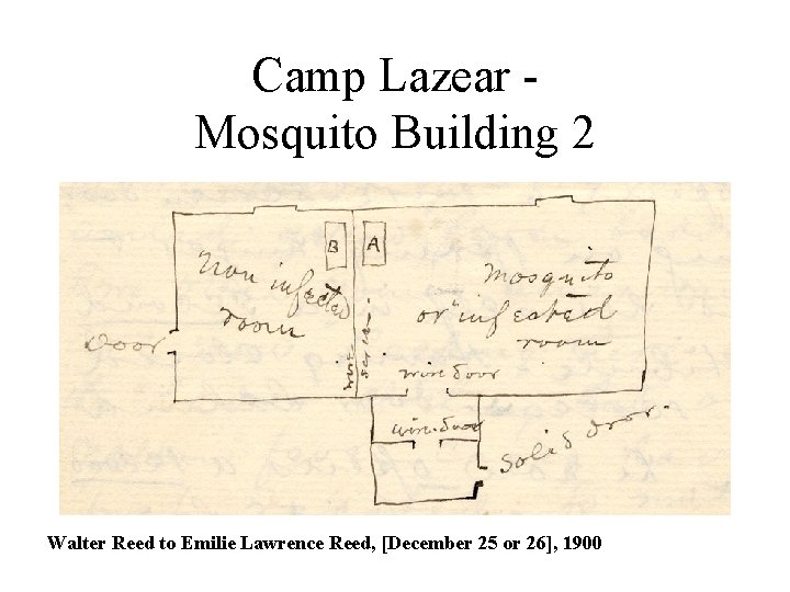 Camp Lazear - Mosquito Building 2 Walter Reed to Emilie Lawrence Reed, [December 25