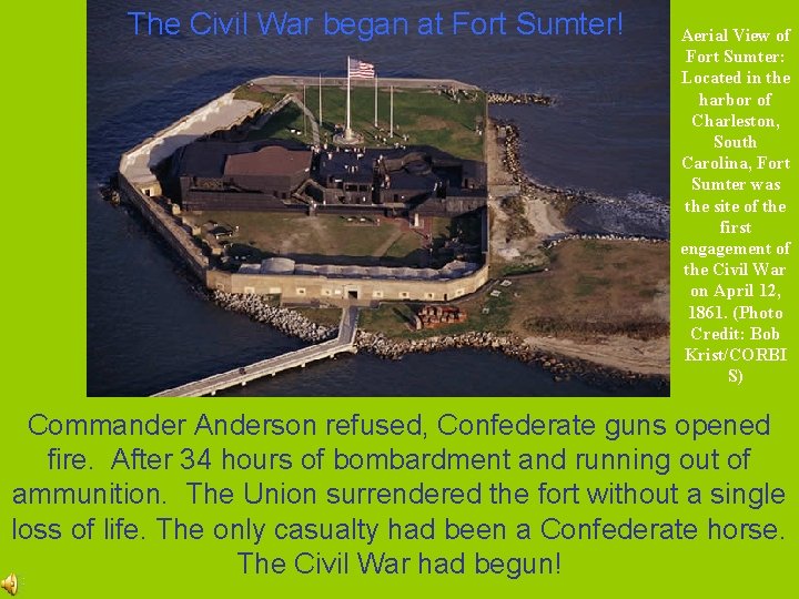 The Civil War began at Fort Sumter! Aerial View of Fort Sumter: Located in