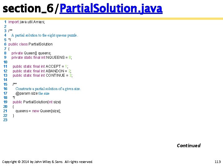 section_6/Partial. Solution. java 1 import java. util. Arrays; 2 3 /** 4 A partial