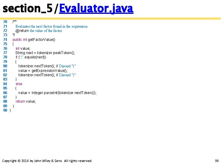 section_5/Evaluator. java 70 71 72 73 74 75 76 77 78 79 80 81