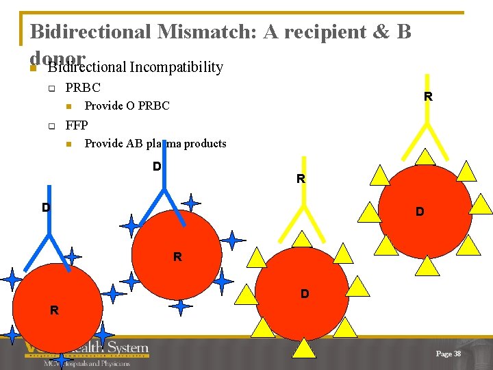 Bidirectional Mismatch: A recipient & B donor n Bidirectional Incompatibility q PRBC n q