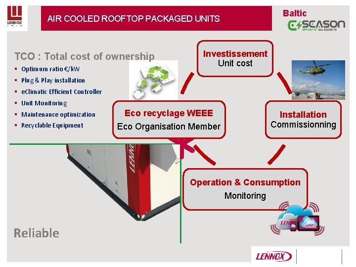 Baltic AIR COOLED ROOFTOP PACKAGED UNITS TCO : Total cost of ownership § Optimum Baltic AIR COOLED ROOFTOP PACKAGED UNITS TCO : Total cost of ownership § Optimum