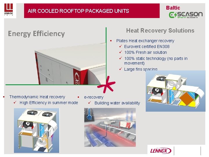 AIR COOLED ROOFTOP PACKAGED UNITS Heat Recovery Solutions Energy Efficiency § § Thermodynamic Heat AIR COOLED ROOFTOP PACKAGED UNITS Heat Recovery Solutions Energy Efficiency § § Thermodynamic Heat