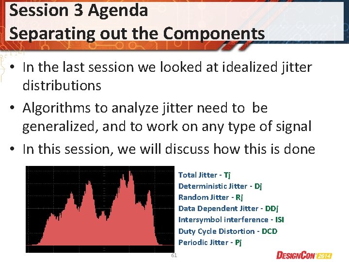Session 3 Agenda Separating out the Components • In the last session we looked