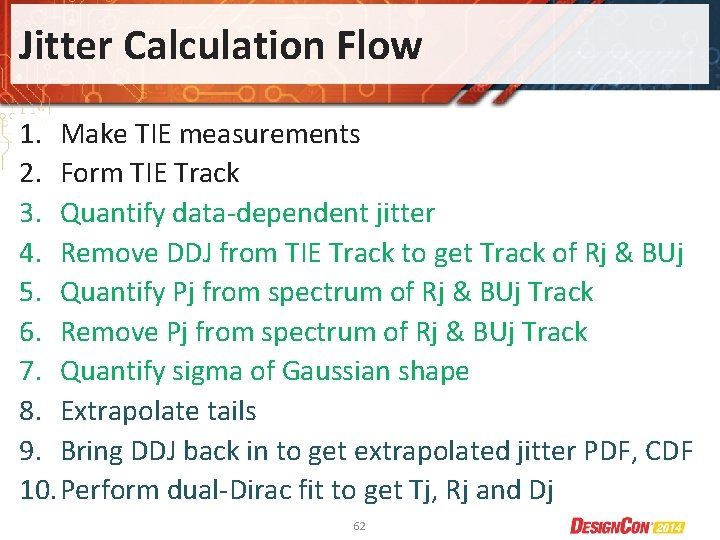 Jitter Calculation Flow 1. Make TIE measurements 2. Form TIE Track 3. Quantify data-dependent