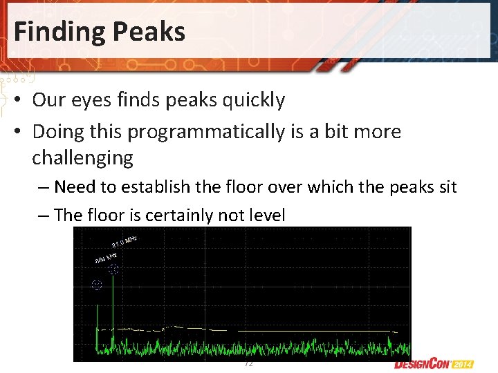 Finding Peaks • Our eyes finds peaks quickly • Doing this programmatically is a