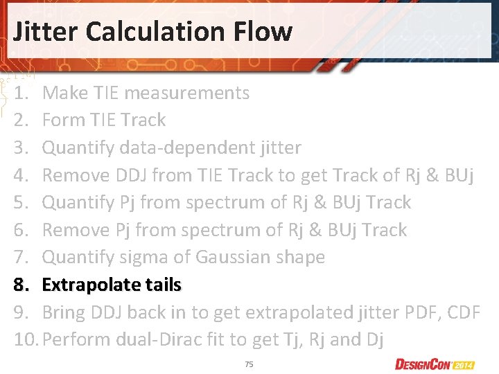 Jitter Calculation Flow 1. Make TIE measurements 2. Form TIE Track 3. Quantify data-dependent