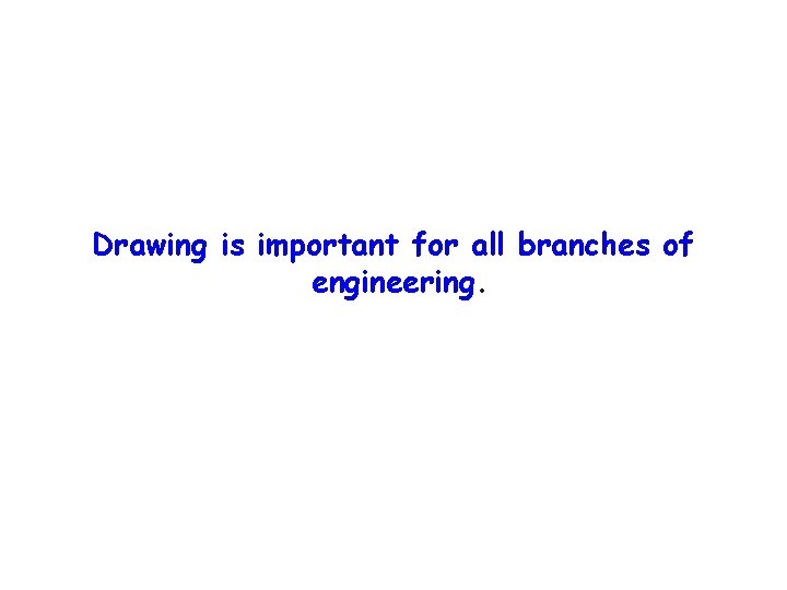 Drawing is important for all branches of engineering. 