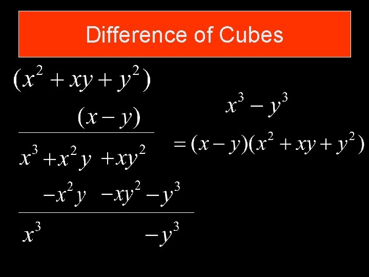 Difference of Cubes 