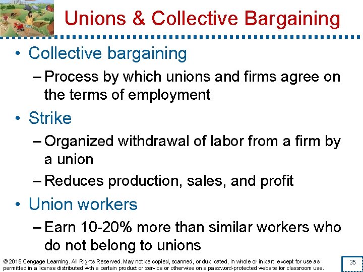 Unions & Collective Bargaining • Collective bargaining – Process by which unions and firms