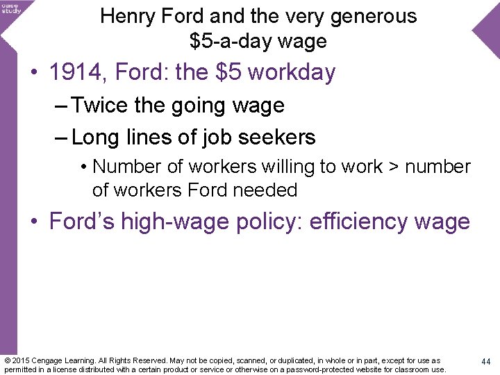 Henry Ford and the very generous $5 -a-day wage • 1914, Ford: the $5